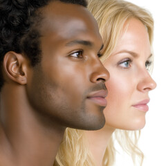 Mixed Race Couple Isolated