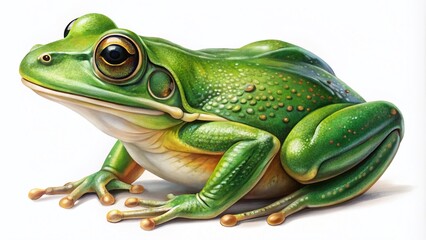 Fototapeta premium Vibrant Green Frog Clipart with Detailed Features Perfect for Nature-Themed Projects and Designs