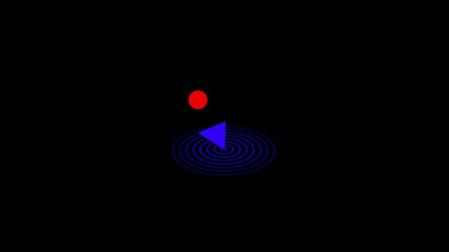 Animated location icon blue and rad motion graphic, 4k black screen video.