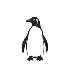 Obraz premium Penguin Silhouette, Illustration Isolated On White Background