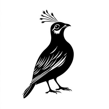 recommend clip art: Quail Silhouette, Illustration Isolated On White Background