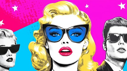 A retro movie poster illustration from the 1950s, featuring hand-drawn characters, dramatic poses, and bold colors with classic Hollywood typography and vintage film vibes.