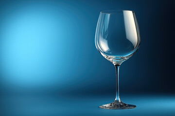 Wine Glass On A Blue Background