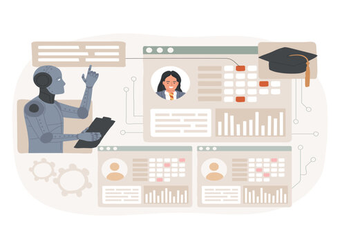 AI-Streamlined Administrative Tasks abstract concept vector illustration.