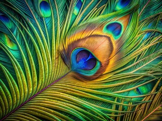 Obraz premium Vibrant Peacock Feather Clipart Illustration for Design, Crafts, and Creative Projects Backgrounds