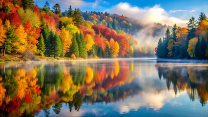Obraz premium autumn landscape with lake