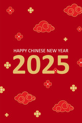 Naklejka premium Happy Chinese new year 2025. year of the Snake. Vector banner