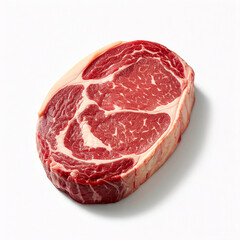 Fototapeta premium raw red meat steak isolated on white background