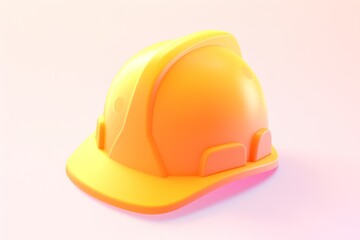 Fototapeta premium Yellow Construction Hard Hat on a Pink Background