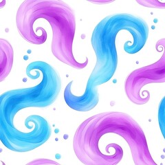 Colorful abstract swirls pattern on white background.