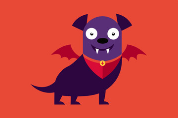 halloween cute vampire dog vector illustration