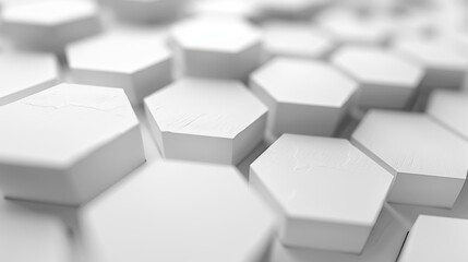 3D rendering of a white honeycomb structure