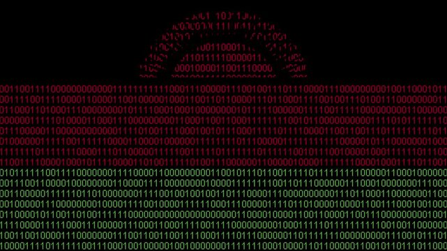 Binary code on flag of Malawi. Program source code or Hacker concept on Malawian flag. Malawi digital technology security, hacking or programming