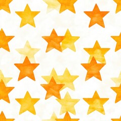 Obraz premium Pattern of yellow and orange stars on a white background.
