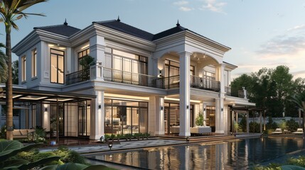 Fototapeta premium Luxury Modern Mansion Exterior Design