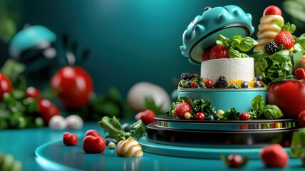 Colorful Culinary Innovations Displayed on a Vibrant Table