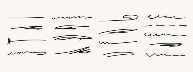 Set of Hand-Drawn Lines and Highlights,doodle, scetch
