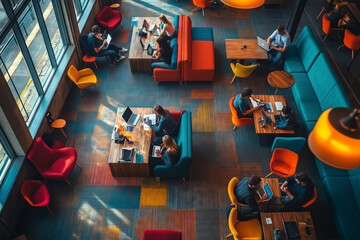 A lively coworking space full of creativity and collaboration