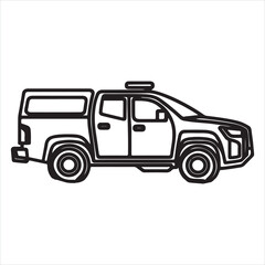 single one line vehicle silhouette on white background
