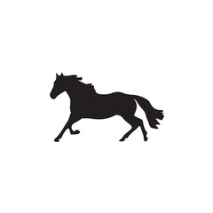 Horse running logo silhouettes vector 