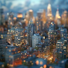 Obraz premium Cityscape Miniature Night View