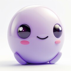 Fototapeta premium A cute purple blob character with a happy expression