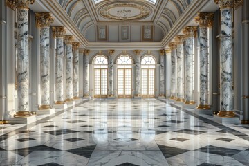 Fototapeta premium Grand Marble Hall Interior Design Illustration