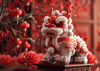 Chinese New Year Decoration Lion Dance Ornament