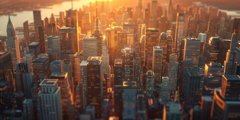 Obraz premium Sunrise over the Cityscape Illustration