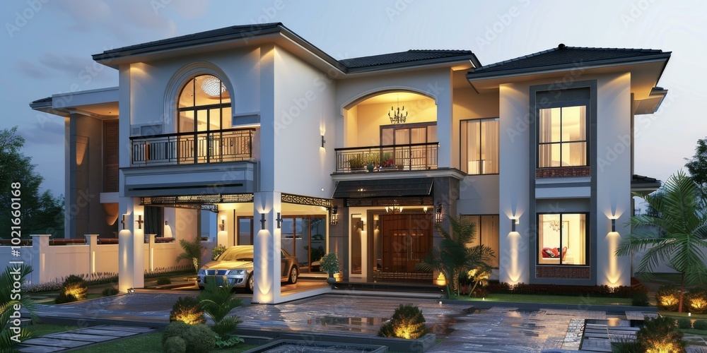 Wall mural Luxury Modern Mansion Exterior Design