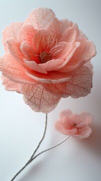 A beautiful pink silk flower made of petals