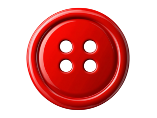 a red button with four holes