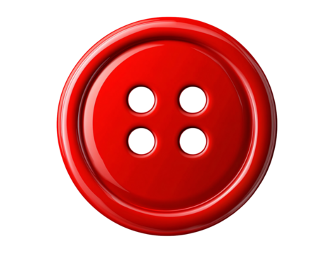 a red button with four holes