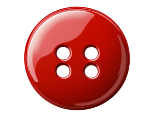 a red button with four holes