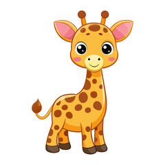 cute giraffe cartoon isolated on white background