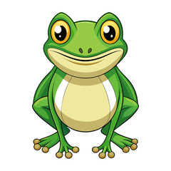 Fototapeta premium cute happy green frog cartoon vector illustration isolated on white background