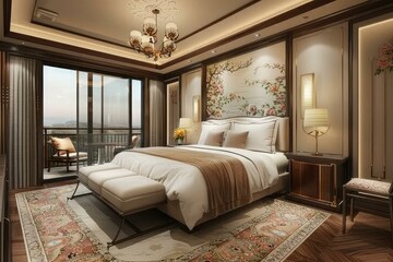 Luxury Bedroom Interior Design Illustration
