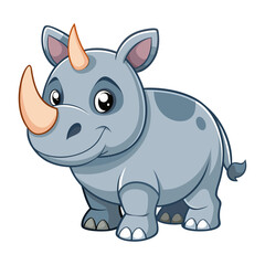 Fototapeta premium rhino cartoon isolated on white background.