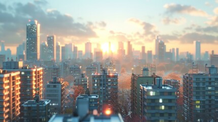 Obraz premium Sunrise over the Cityscape