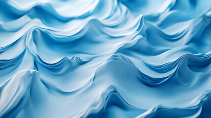 Fototapeta premium Abstract Blue Wavy 3D Background Illustration