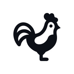 Rooster silhouette vector. Chicken cock silhouette.