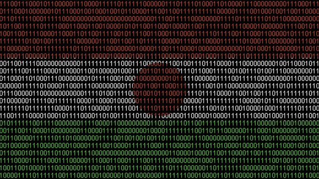 Binary code on flag of Niger. Program source code or Hacker concept on Nigerien flag. Niger digital technology security, hacking or programming