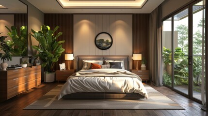 Modern Bedroom Interior Design with Nature