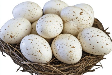 Obraz premium Nest of White Ostrich Eggs Brown Dots