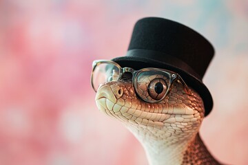 Quirky Snake Top Hat and Glasses