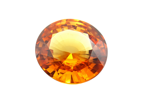 a round orange gem on a white background