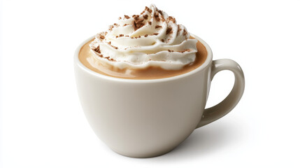 Obraz premium a Cafe Mocha topped with a generous swirl of whipped cream, creating a perfect blend of rich coffee and chocolate flavors.