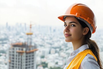 a woman wearing a hard hat and safety vest