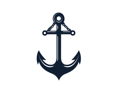 a black anchor with chains