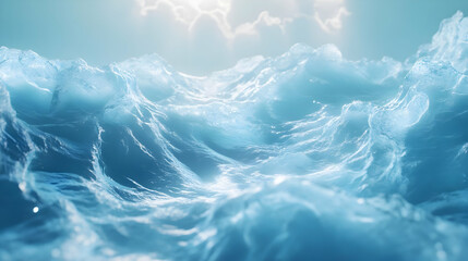 Obraz premium Blue Water Waves 3D Background